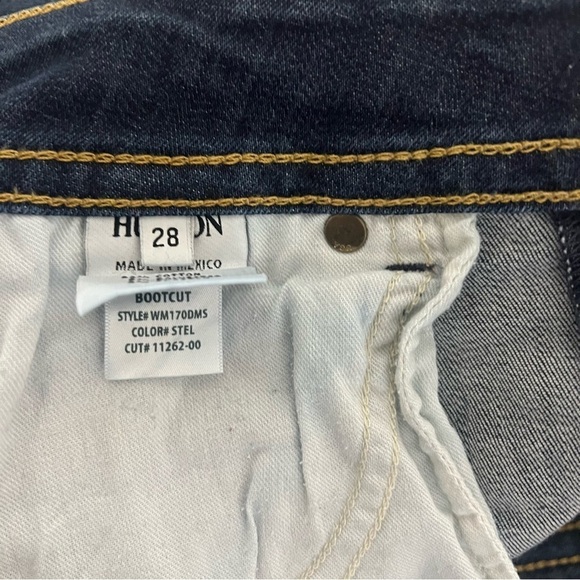 Hudson Women’s Signature Midrise Bootcut Jeans Dark Wash Size 28x34 Flap Pockets - Picture 7 of 12